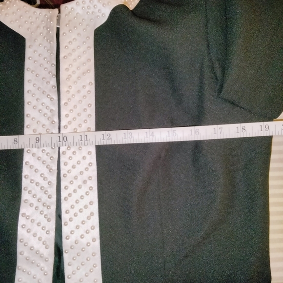 Talbots (Size 8) Black & Pearl Trim Interior Lined Open Front LS Cardigan Jacket - Picture 5 of 8